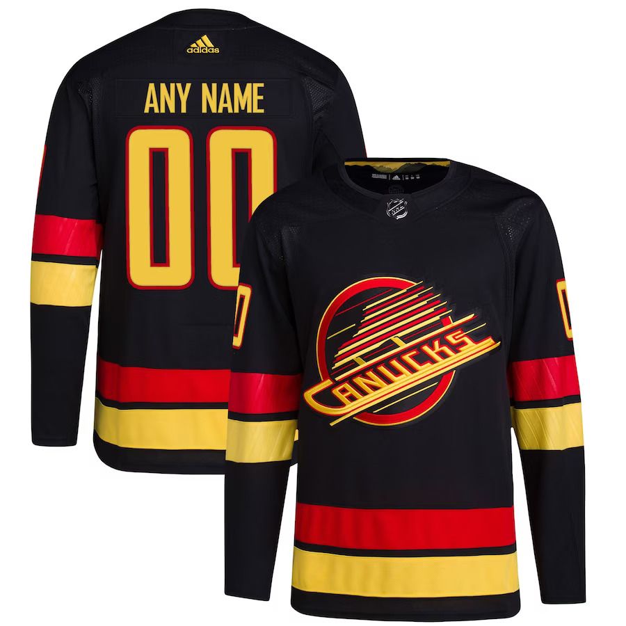 Men Vancouver Canucks adidas Black Alternate Authentic Pro Primegreen Custom NHL Jersey->customized nhl jersey->Custom Jersey